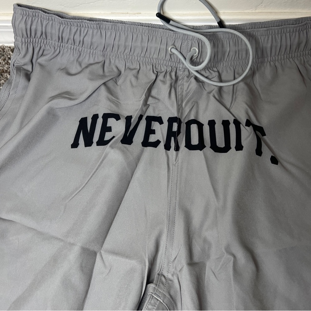 NFQ (Never F*cking Quit) Gym Shorts, Gray - Size XXL